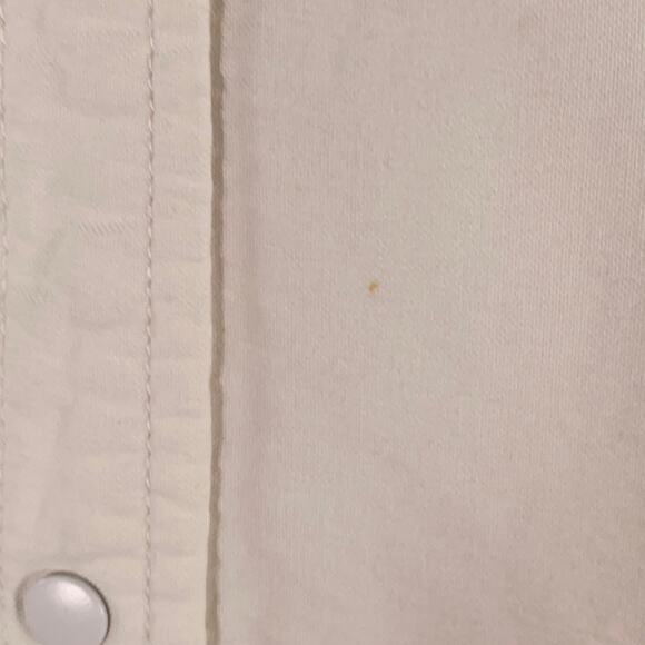 ONES STROKE Size XL White Cotton Sports Jersey Snaps Long Sleeve Shirt - Picture 4 of 8